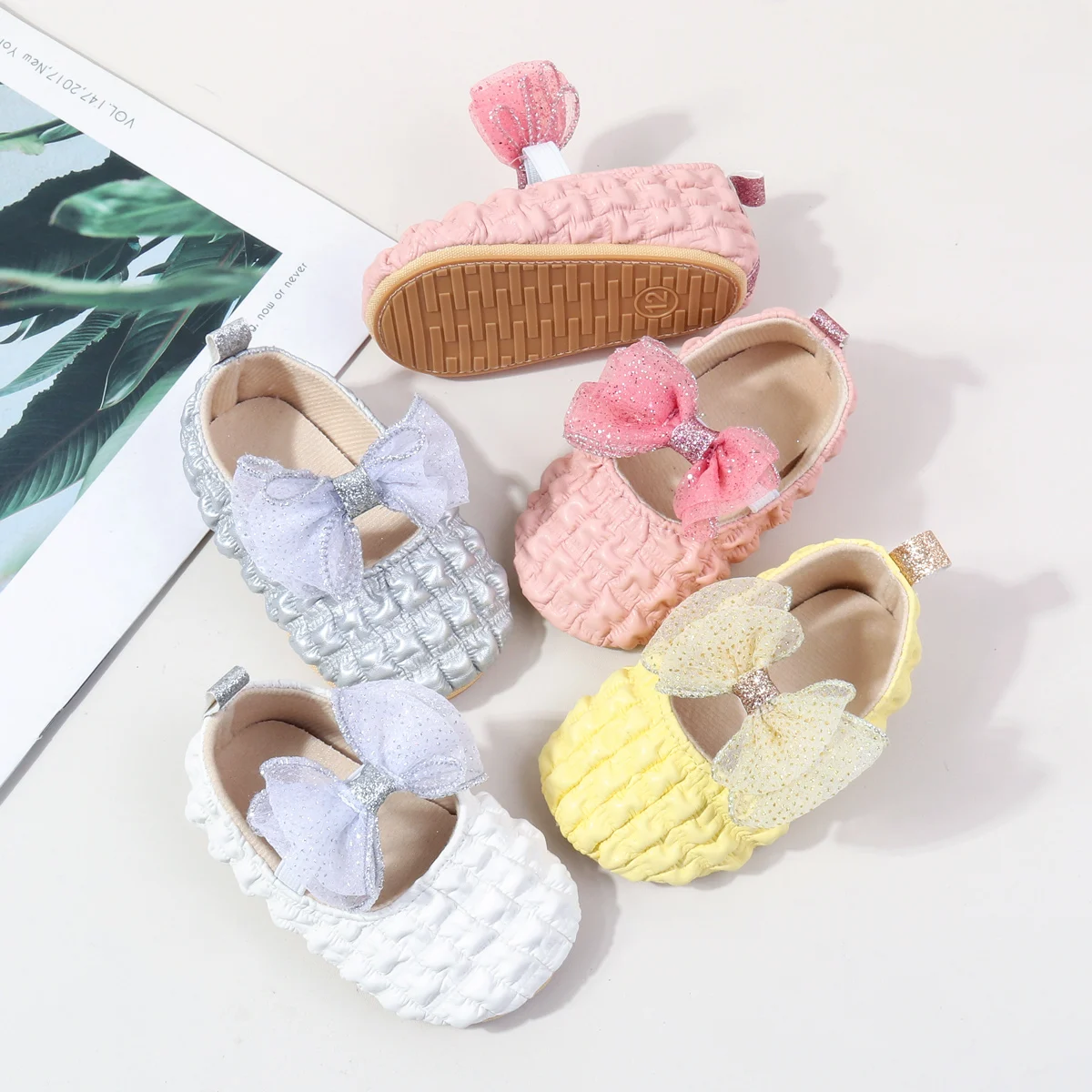 

2025 Spring Baby Girls Princess Shoes Butterfly Bowknot Four colors Solid Fashion Design Newborn Toddler Shoes First Walkers