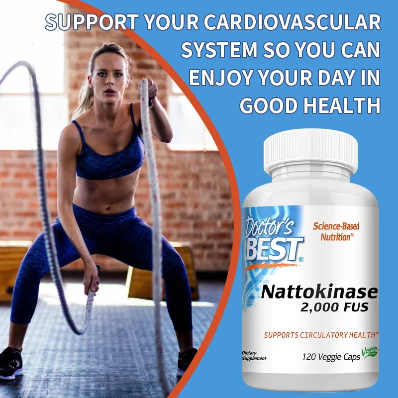 Highly Effective Nattokinase, Non-GMO, Gluten-free, Vegetarian, Supports Cardiovascular, Heart and Circulatory Health