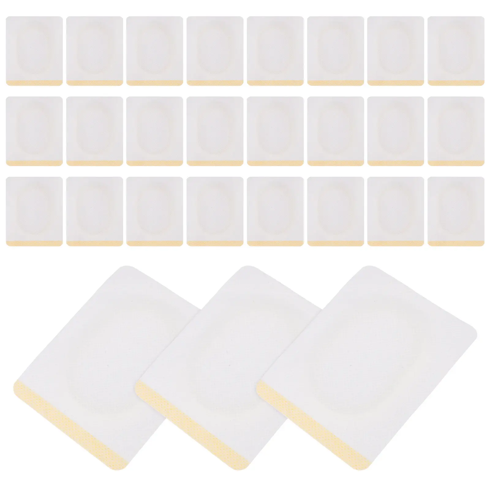 

50 шт. дышащих тканевых пластырей для акупунктурных точек, овальные, с мембранной основой, комфортные наклейки для пупка, самоклеящиеся, натуральные