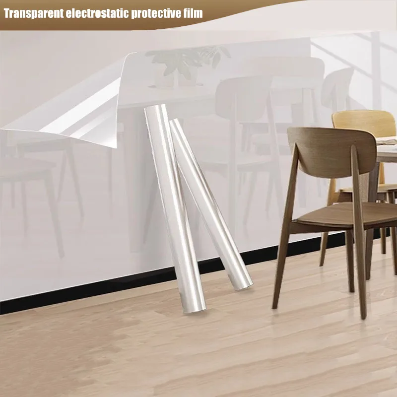 60cm Transparent Wall Stickers Anti Oil and Waterproof Contact Protective Film Electrostatic Wallpaper for Background Wall