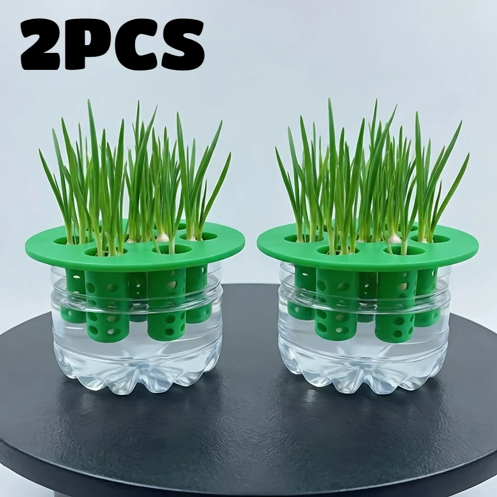 2PC Garden Nursery Pot 7-Hole Garlic Scallion Hydroponic Planters 3D Printed Hydroponic Mold for Flower Vegetable Home Gardening