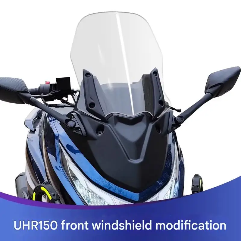For Haojue UHR150 ABS Front Panel Windshield with Mirrors, Dedicated Modified Scooter Parts