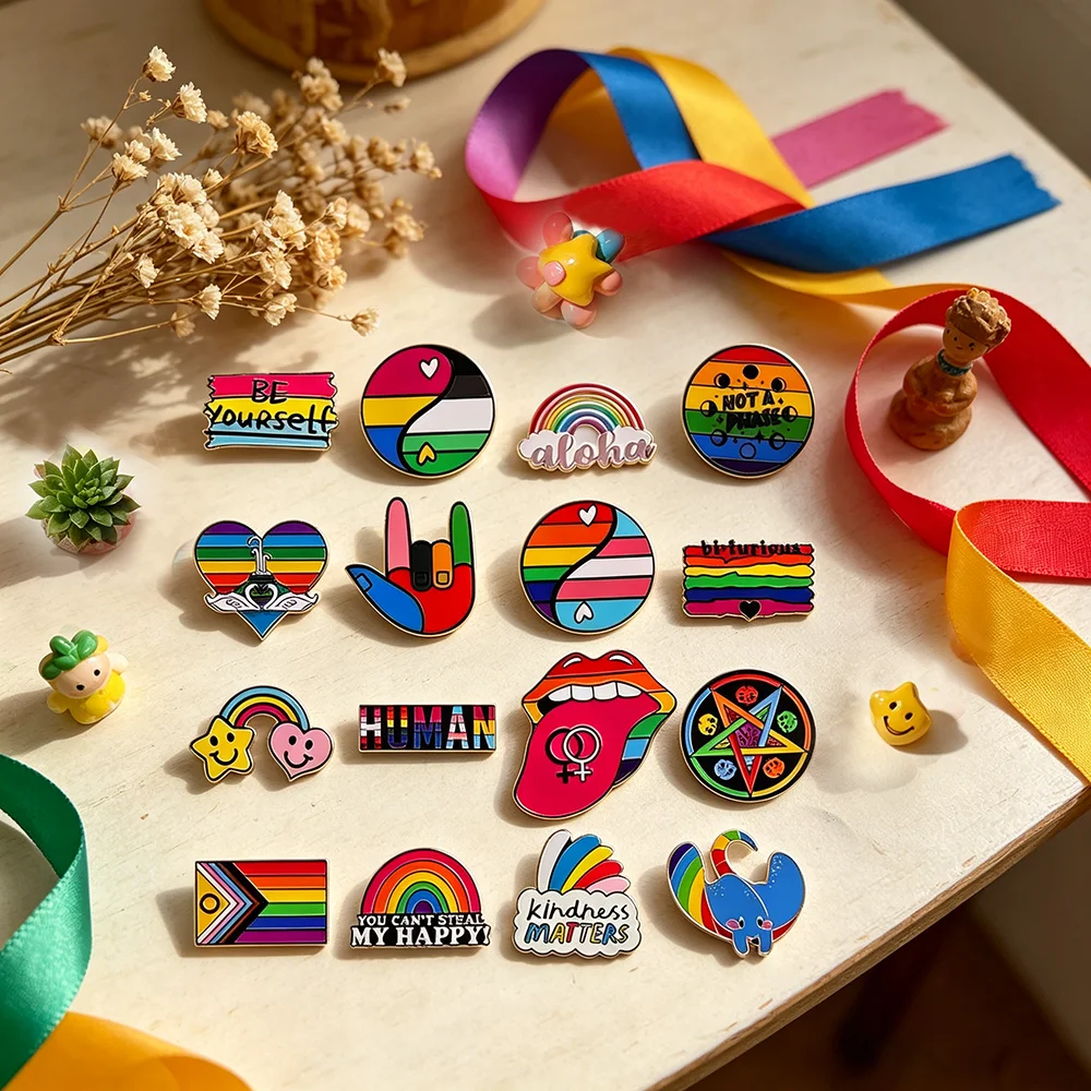 LGBTQ+ Pride Rainbow Enamel Pin Love & Equality Lapel Brooches Backpack Accessories Badge Colorful Pride Month Jewelry Gift