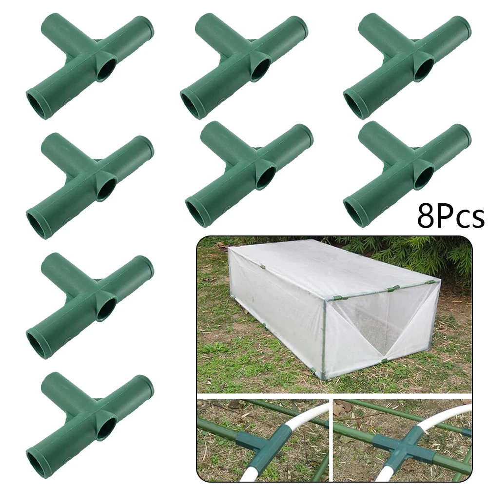 8pcs Plants Connectors Plastic Structure Greenhouse Frame Canes Building Connector 19mm Outdoor Garden Structure Pole Joints