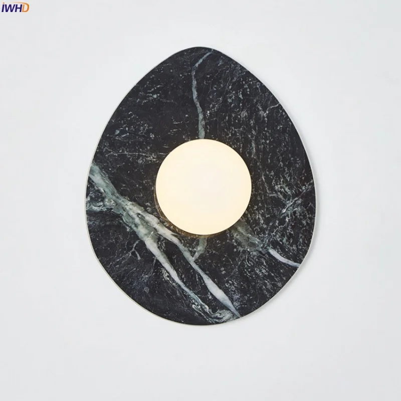 

IWHD Glass Ceramic LED Wall Lights Decoration Living Room Kitchen Corridor Loft Mid Century Modern Bedside Lamps Lampara Pared
