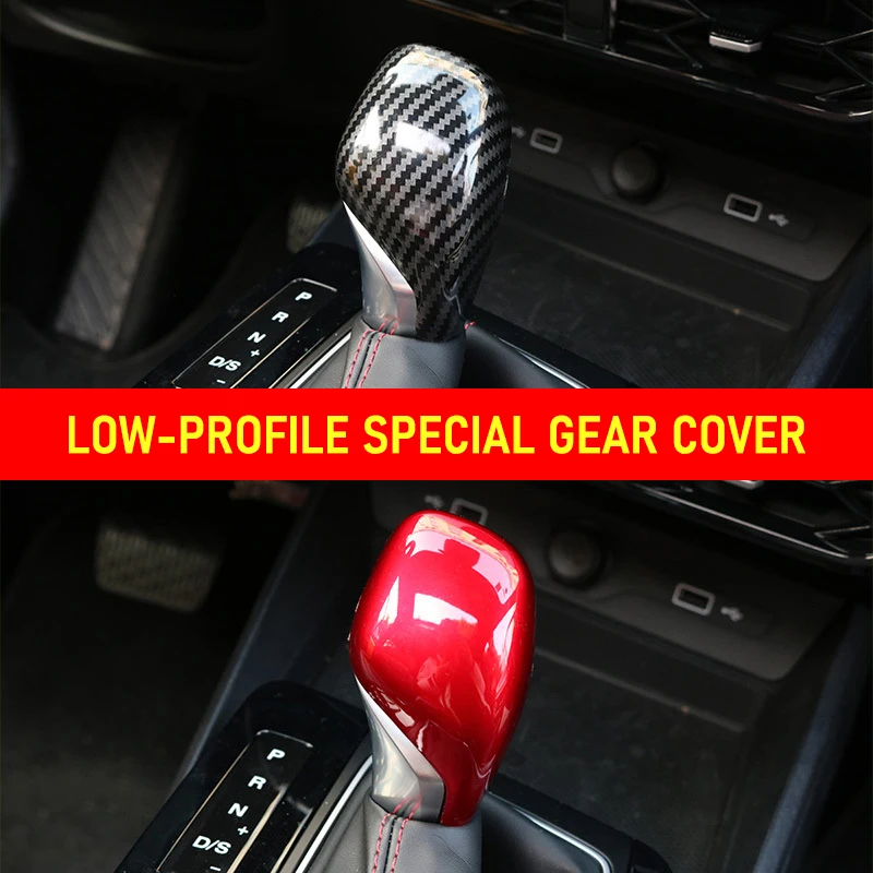 Carbon Fiber Car Interior Gear Shift Knob Head Cover Trim Auto Interior Decoration for MG5 MG6 MG ZS HS 2020 2021 Accessories