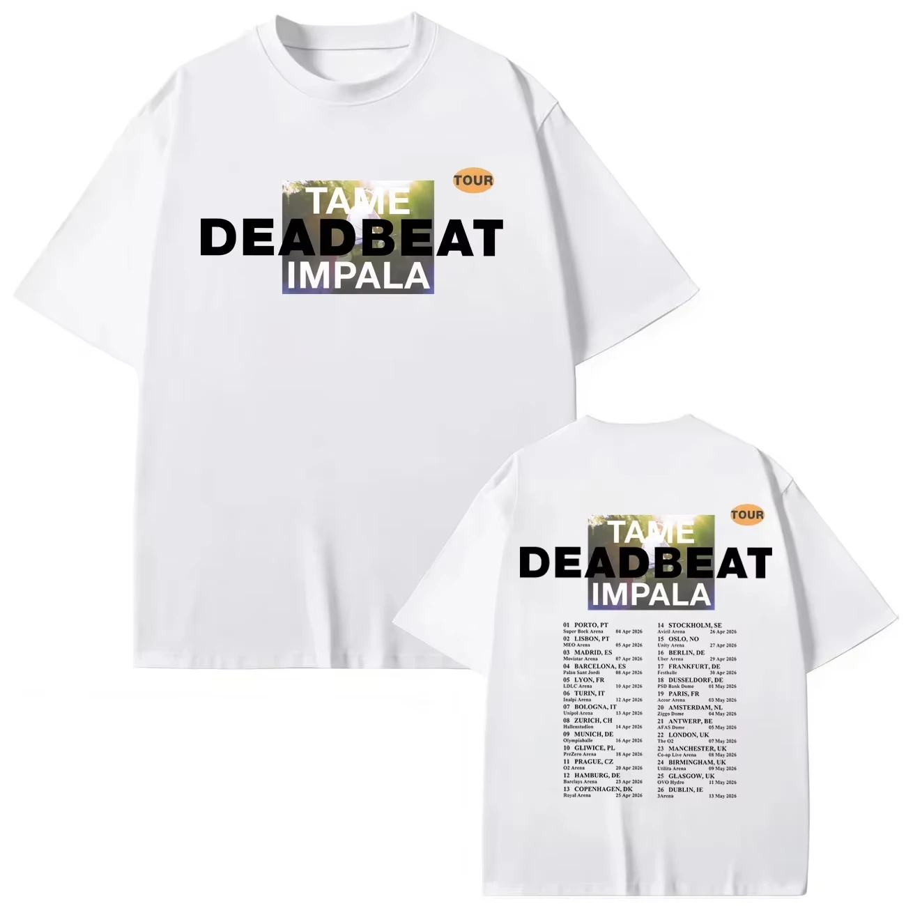 Fashion Rock Short Sleeve Tame Impala 2026 Tour Merchandise, Summer Loose Pure Cotton Casual Women And Men T-Shirt