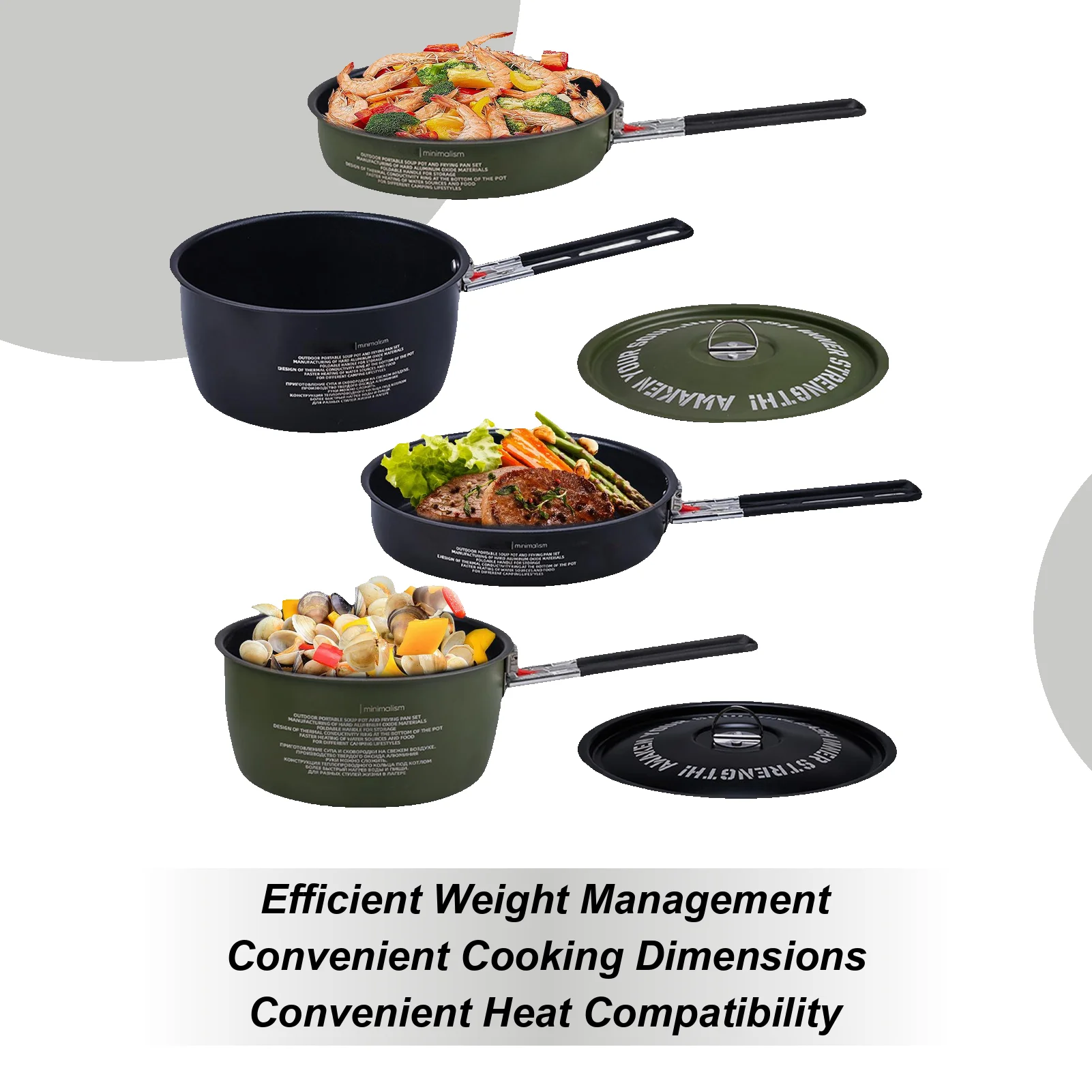 Camping Cookware Set Camp Cook - Camping Cooking Set Detachable Handle review and price