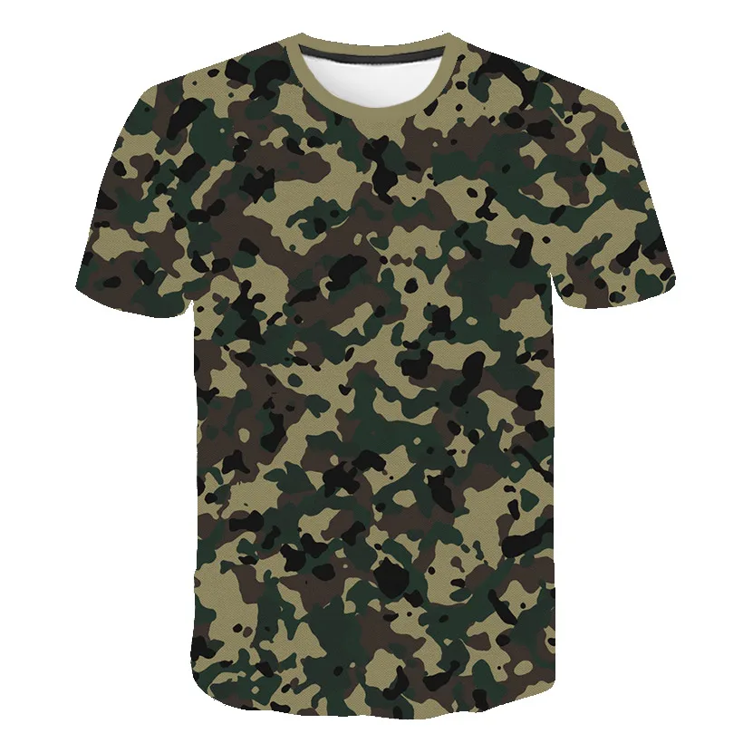 Camouflage Color Graffiti 3D  Printing T-Shirt Boys Girls Anime Graphics Kids Pattern Children\'s Baby O-Neck Top Summer Clothes