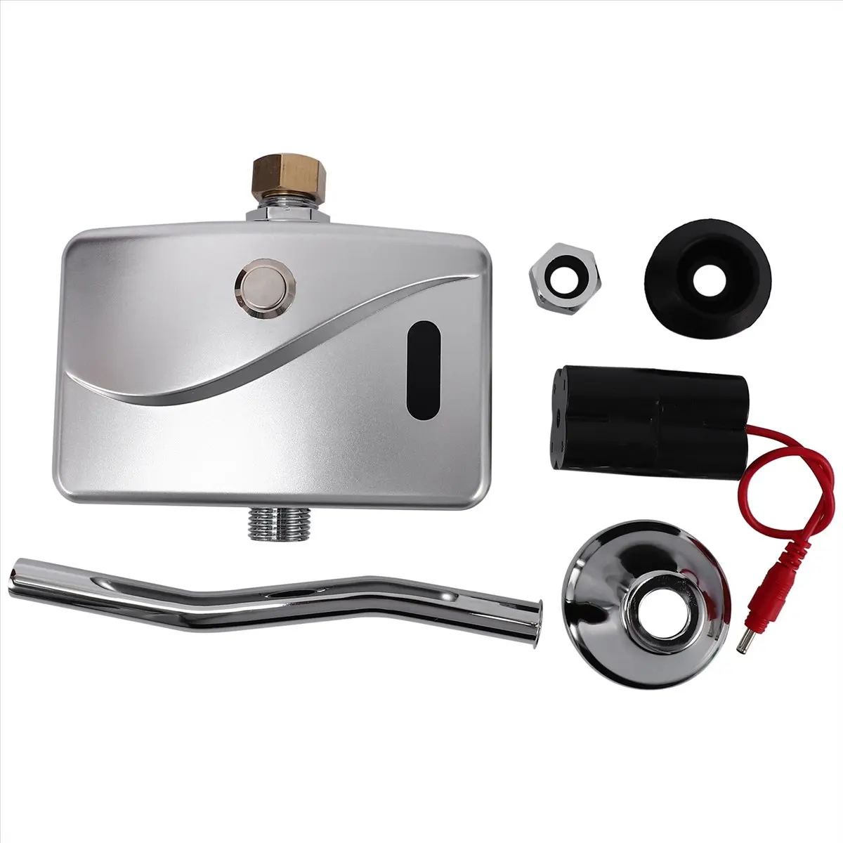 Jan.Automatic Electric Urinal Flush Valve Sensor&Manual 2 Function Exposed Wall Mount DC6V Urine Flushing
