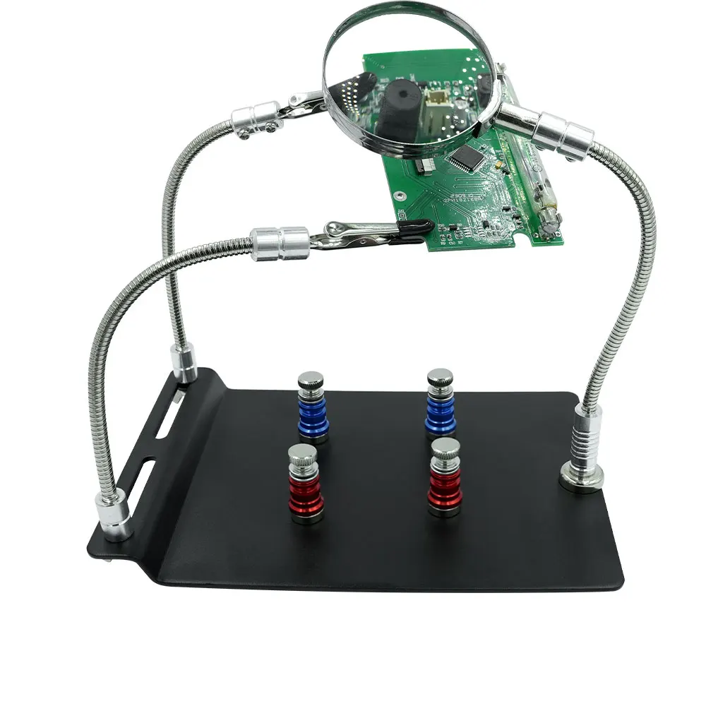 Helping Hands Welding Workshop Station Helping Desktop Magnifier Soldering Magnetic PCB Board Fixed Clip Flexible Metal Arms