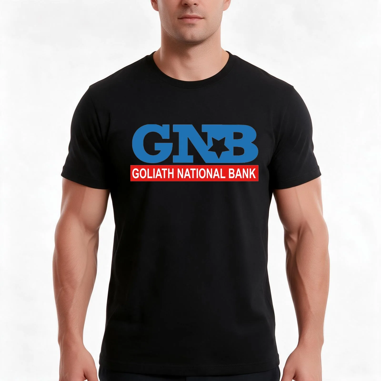 Goliath National Bank T-Shirt, Summer Casual Cotton Tee, Oversized Streetwear Tops, Vintage Graphic Print, Unisex Men Women
