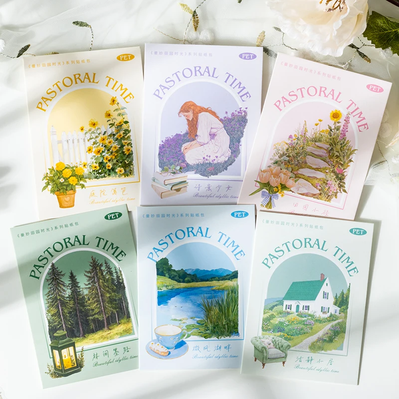 12packs/LOT Wonderful pastoral time series cute lovely retro decorative PET sticker