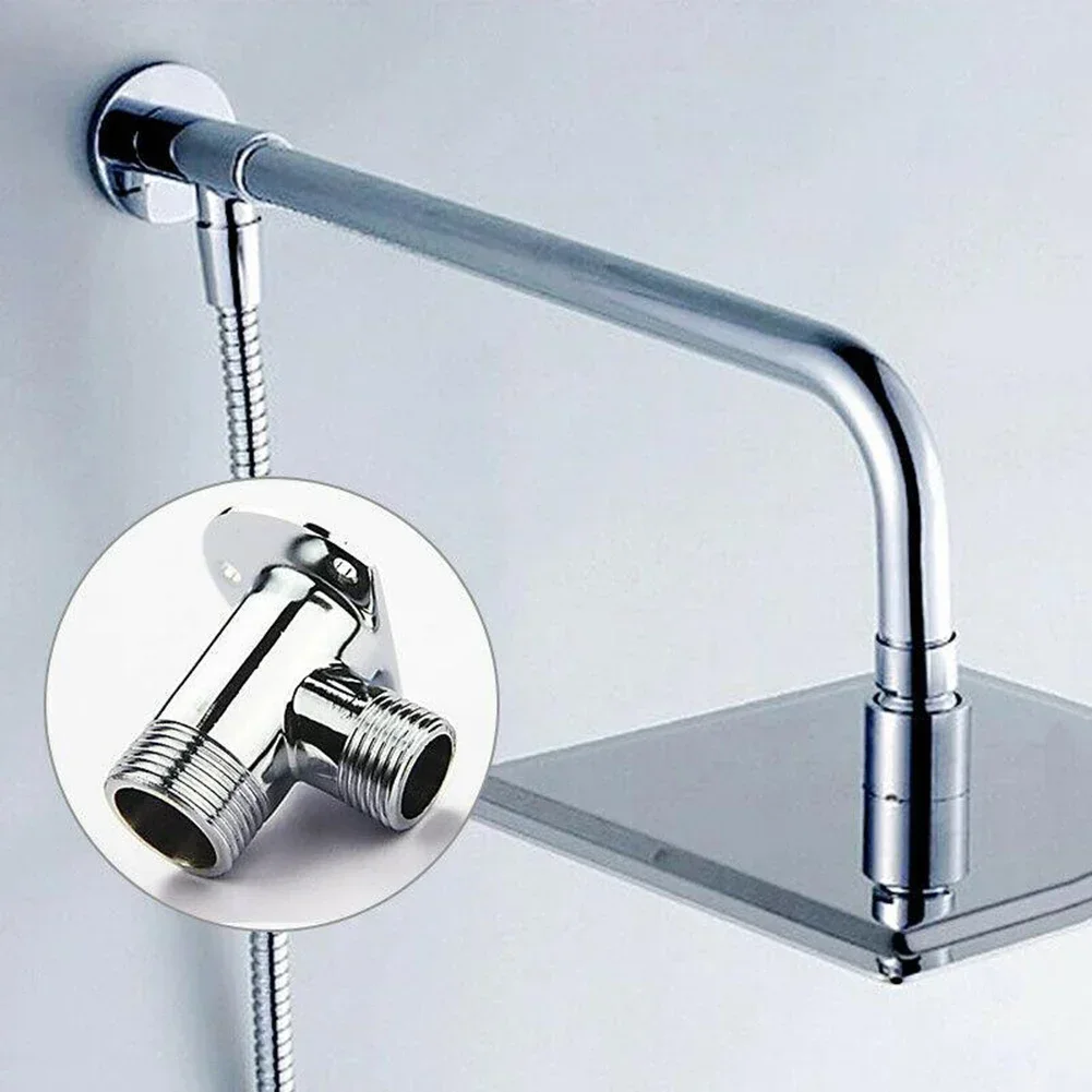 

Shower Extension Pipe Joint 30cm Bright Chrome Outside Arm Nozzle Stainless-Steel Accessories Shower Fixed Base