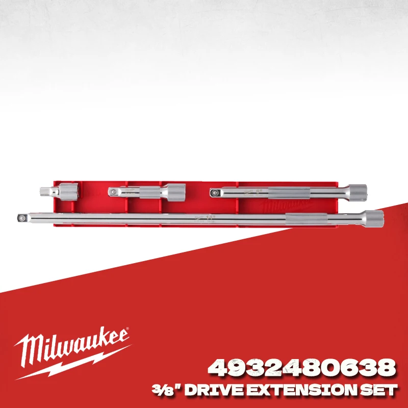 

MILWAUKEE 4932480638 Набор удлинителей привода, 4 шт., розетка для ручных инструментов Milwaukee, аксессуары для электроинструментов 48-22-9341