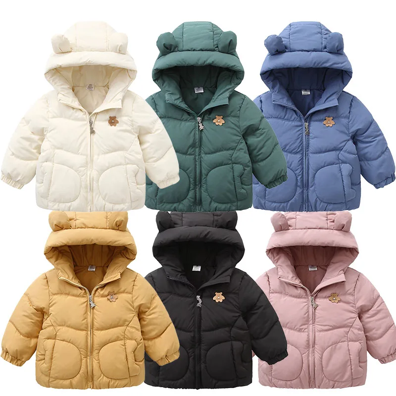 

Baby Hooded Thicken Coat 2025 Winter Cartoon Mickey Mouse Lightweight cotton-padded Zipper jacket with Pocket Boy Girl Outerwear