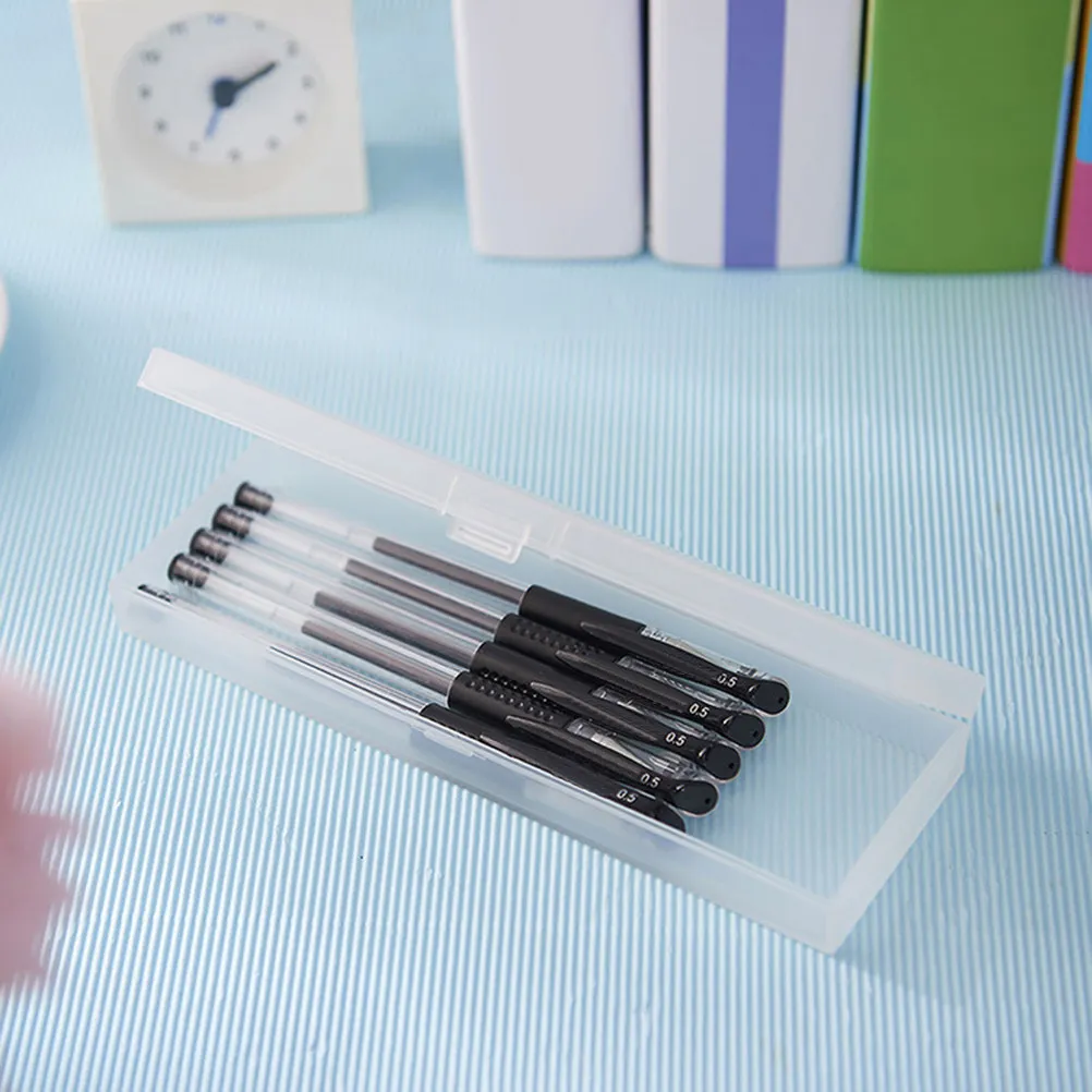 2 Pack Transparent Frosty Plastic Pencil Case with 2 Compartments & Separate Lids, 18x5x2cm, Ideal for School Supplies