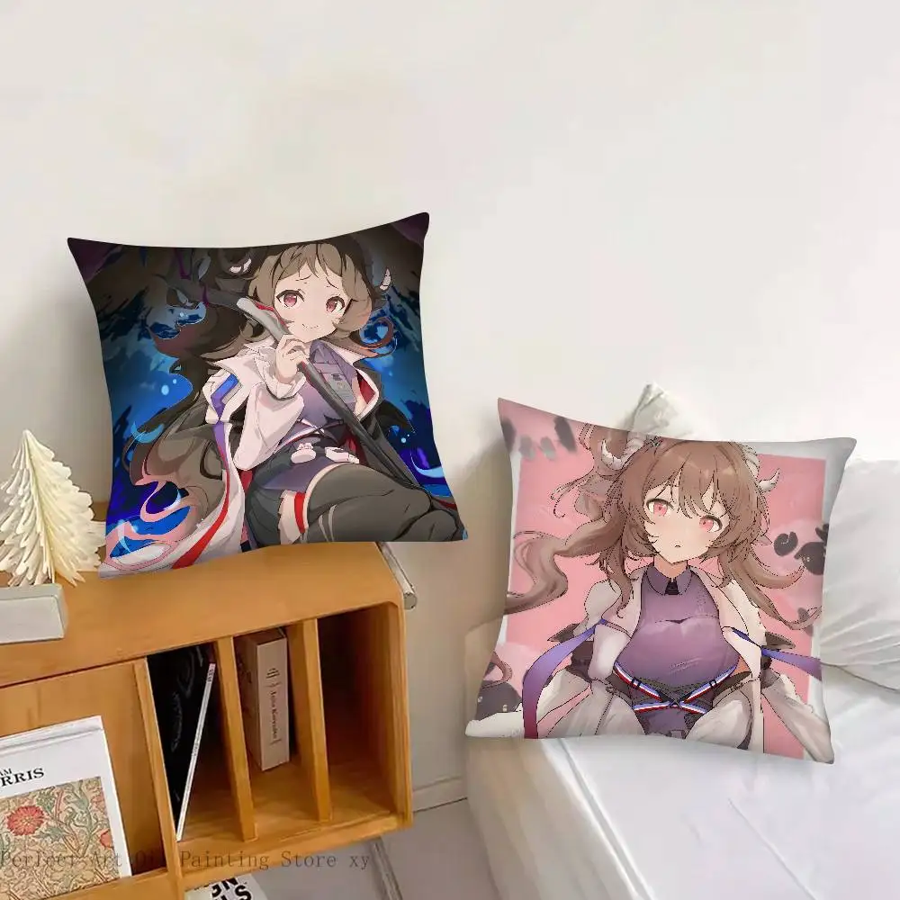 Eyjafjalla Animated Game A-Arknights Pillow Case Fashion Square Pillowcase Bedroom Sofa Room Ins Decoration Leisure