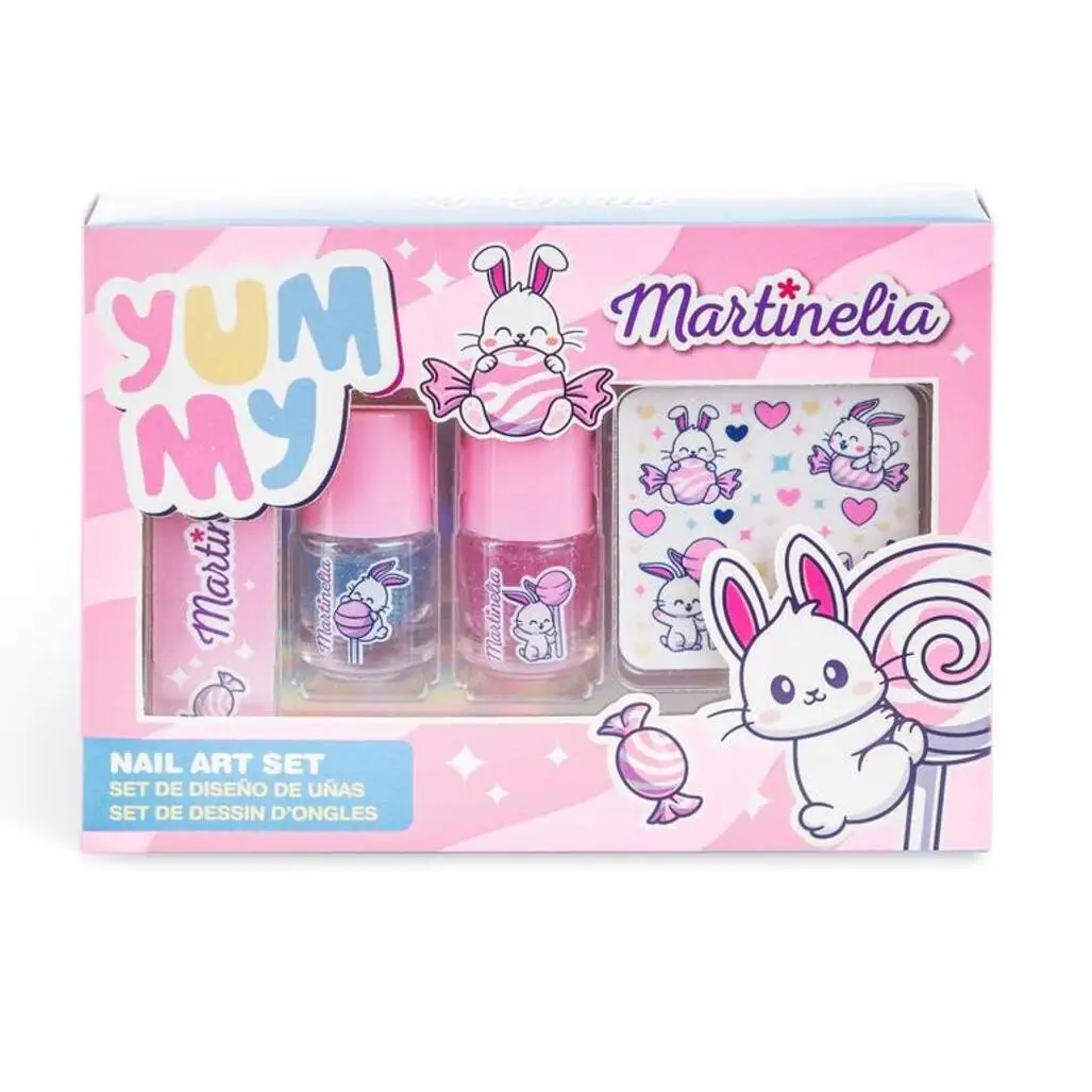 Kit de manicura infantil Martinelia para unas deliciosas y divertidas sesiones de belleza con 2 esmaltes para uñas con purpurina y una lima
