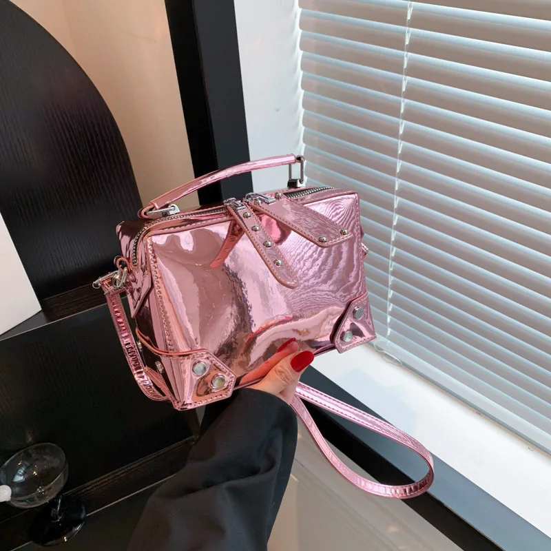

2025 Glossy Sweet Edgy Handbag for Women Chic Shoulder Crossbody Sleek Versatile Trendy Functional