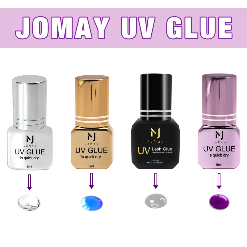 JOMAY 4color UV Eyelash Extensions Glue 75Days Free Shipping Volume Lash Adhesive Makeup Tool UV Lash Glue Professional Use