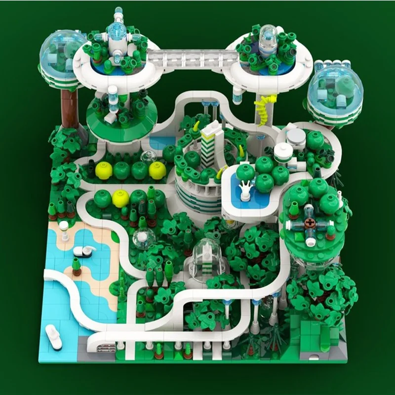 1821 pçs moc futuro cidade verde cityed modelo blocos de construção arquitetura montar diy presente natal idéia educação brinquedo aniversário