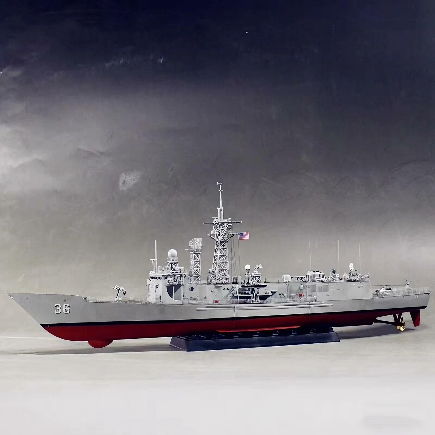 1/350 Perry-class Guided-missile Frigate Model 38.5cm with Exquisite Details Ships Static Model Ship Toy Ornament Warship Model