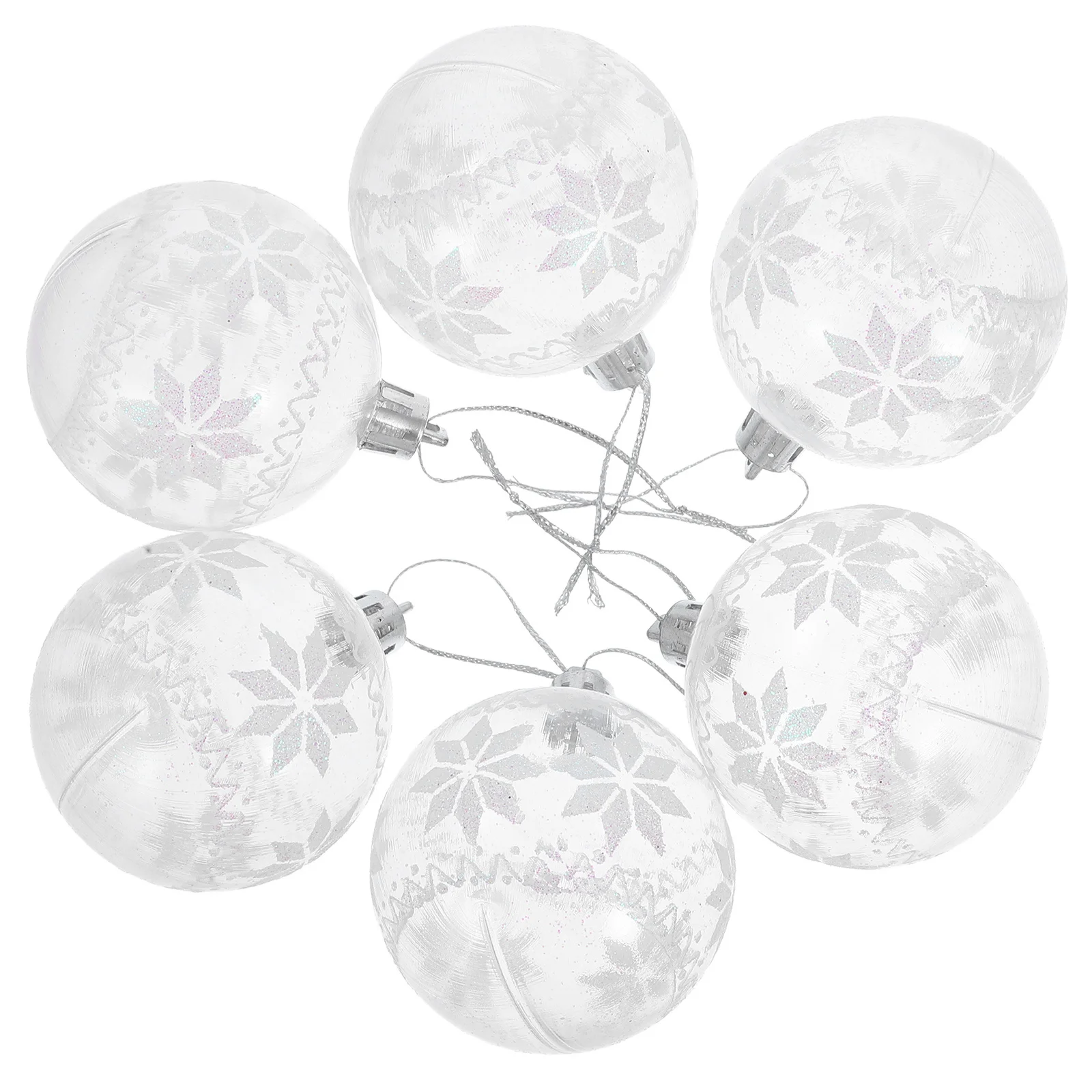 

6Pcs Christmas Balls Ornaments Set Pet Material Bright Colors Easy to Hang for Festive Tree Decorations