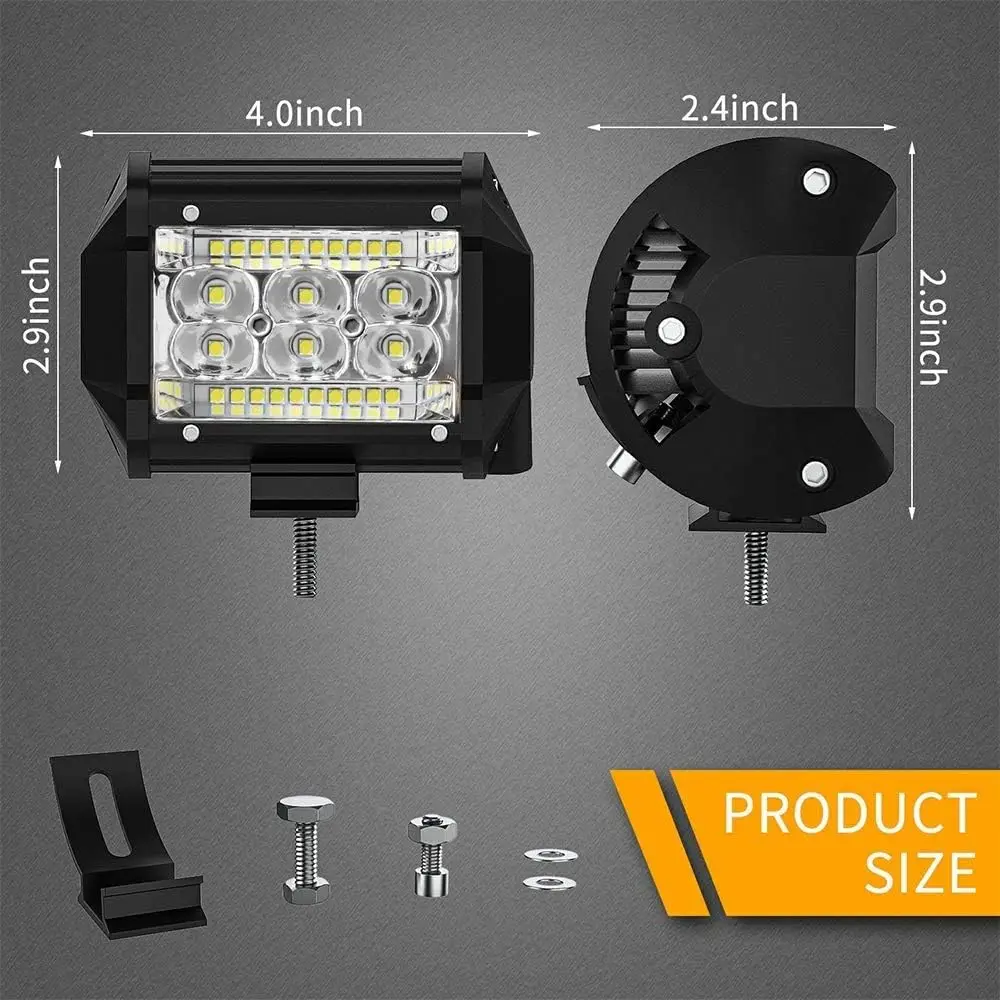 LED Pod Lights for Truck 4 Inch 78W LED Light Bar 5000lm Off Road Driving LED Tractor Work Lights Pickup ATV UTV RV Automotive A