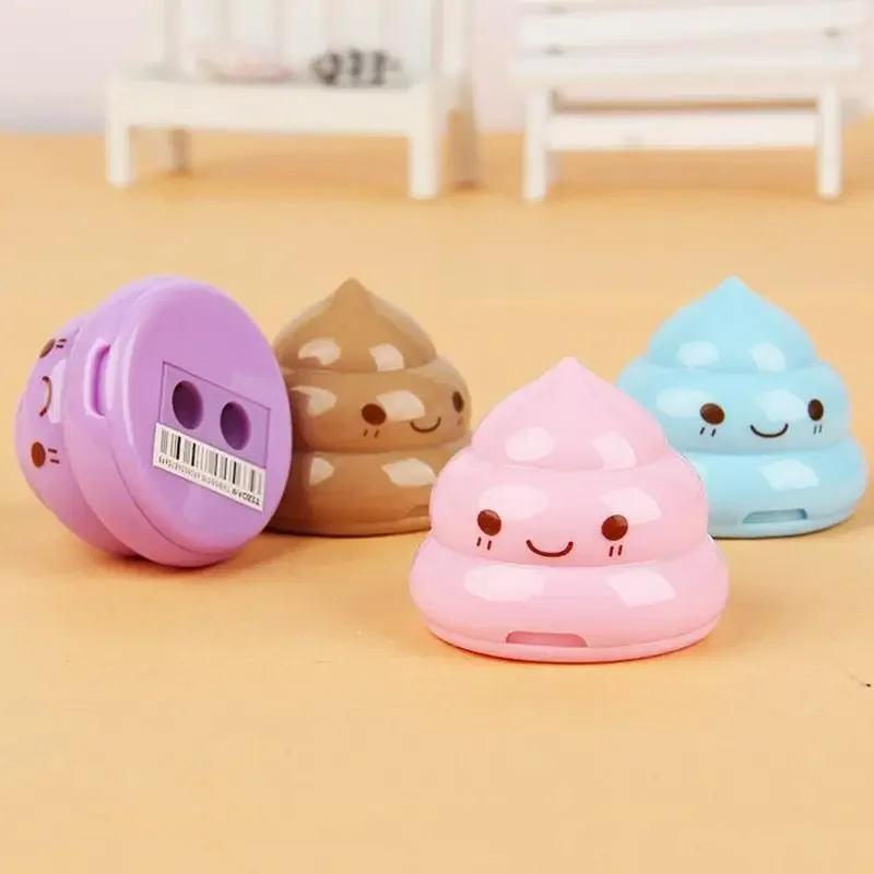 Cute Funny Poop Pencil Sharpener School Mini Double Hole   Stationery