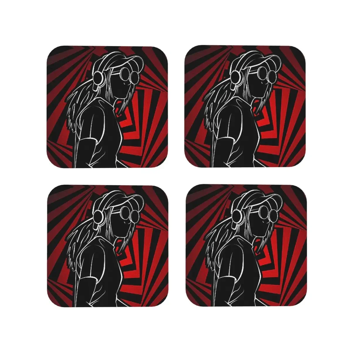 Rezz Mass Manipulation Coasters Kitchen Placemats Waterproof Insulation Cup Coffee Mats For Decor Home Tableware Pads Set of 4