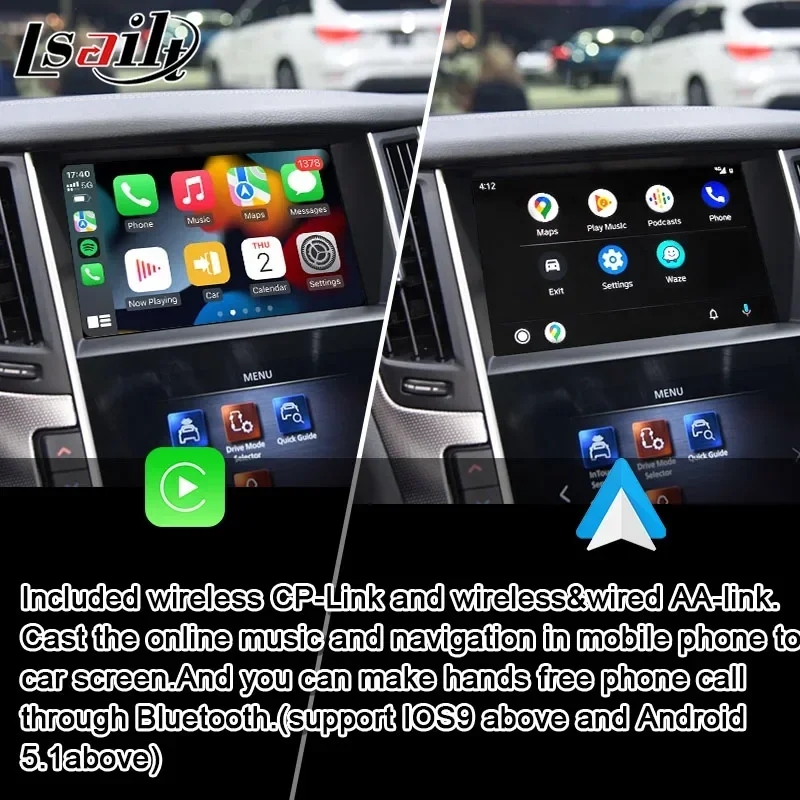 Lsailt 8GB Android Infotainment Module For Infiniti Q50 Q60 2014-2020 With Wireless Car Play, Net-Flx, Spotify, Google Map