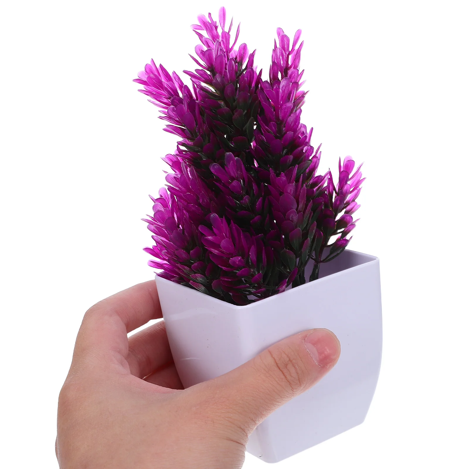 

6pcs Artificial Potted Fake Greenery Realistic Faux Flower Bonsai Plastic Vase Plants For Home Bedroom Tabletop Decoration