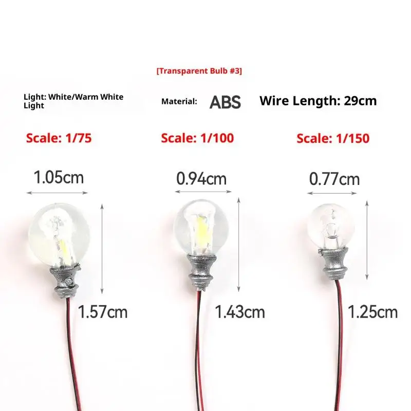 5pcs 3V Miniature Led Lamp Model Lights For 1/87 1/100 1/150 Diy Model Making/Dollhouse Decor/Dioramas Supply/Micro Landscape