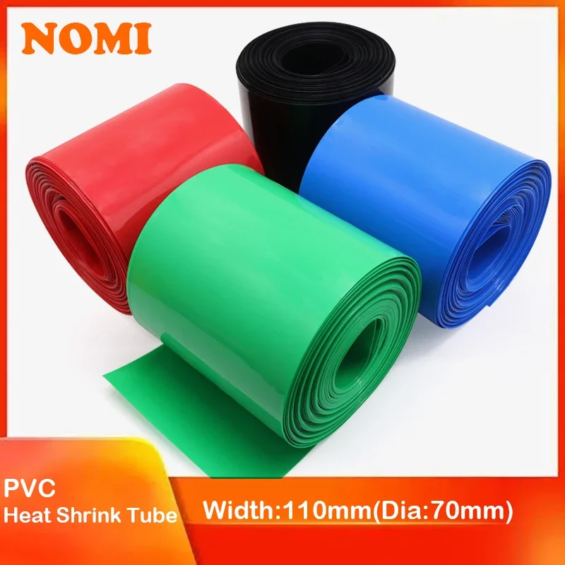 PVC Heat Shrink Tube Width 110mm Dia 70mm Lithium Battery Insulated Film Wrap Protection Case Pack Wire Cable Sleeve