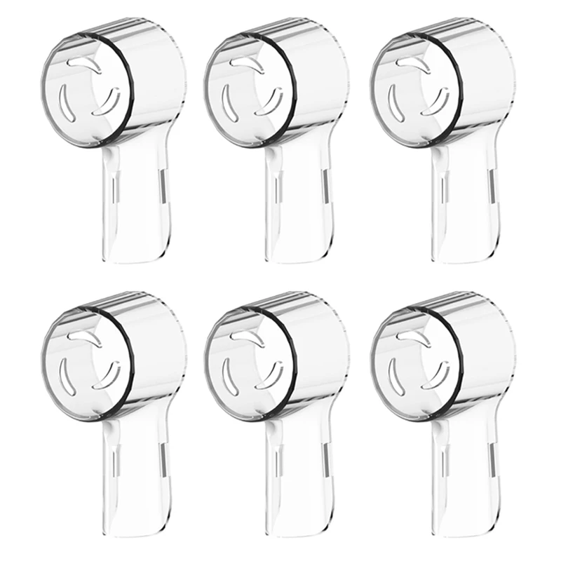 AT17 Paquete de 6 cabezales de cepillo de dientes cubierta a prueba de polvo Compatible con Oral B, se adapta a la serie Oral-B IO, viaje conveniente, gris