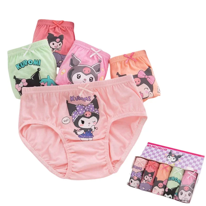 Kuromi Mi melodía Cinnamoroll Ropa interior de algodón puro con dibujos animados de anime para niños, calzoncillos kawaii con personalidad creativa para niñas, venta al por mayor