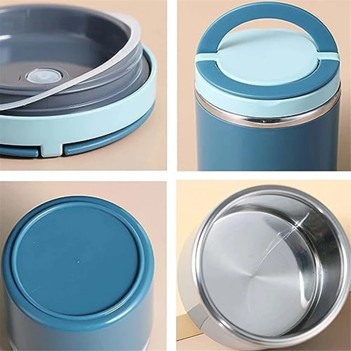 مكنسة شوربة للأغذية الساخنة، قارورة طعام 1000 مل، مكنسة من الفولاذ المقاوم للصدأ، برطمانات طعام معزولة بمقبض، حاوية ساخنة، مكنسة كهربائية ساخنة