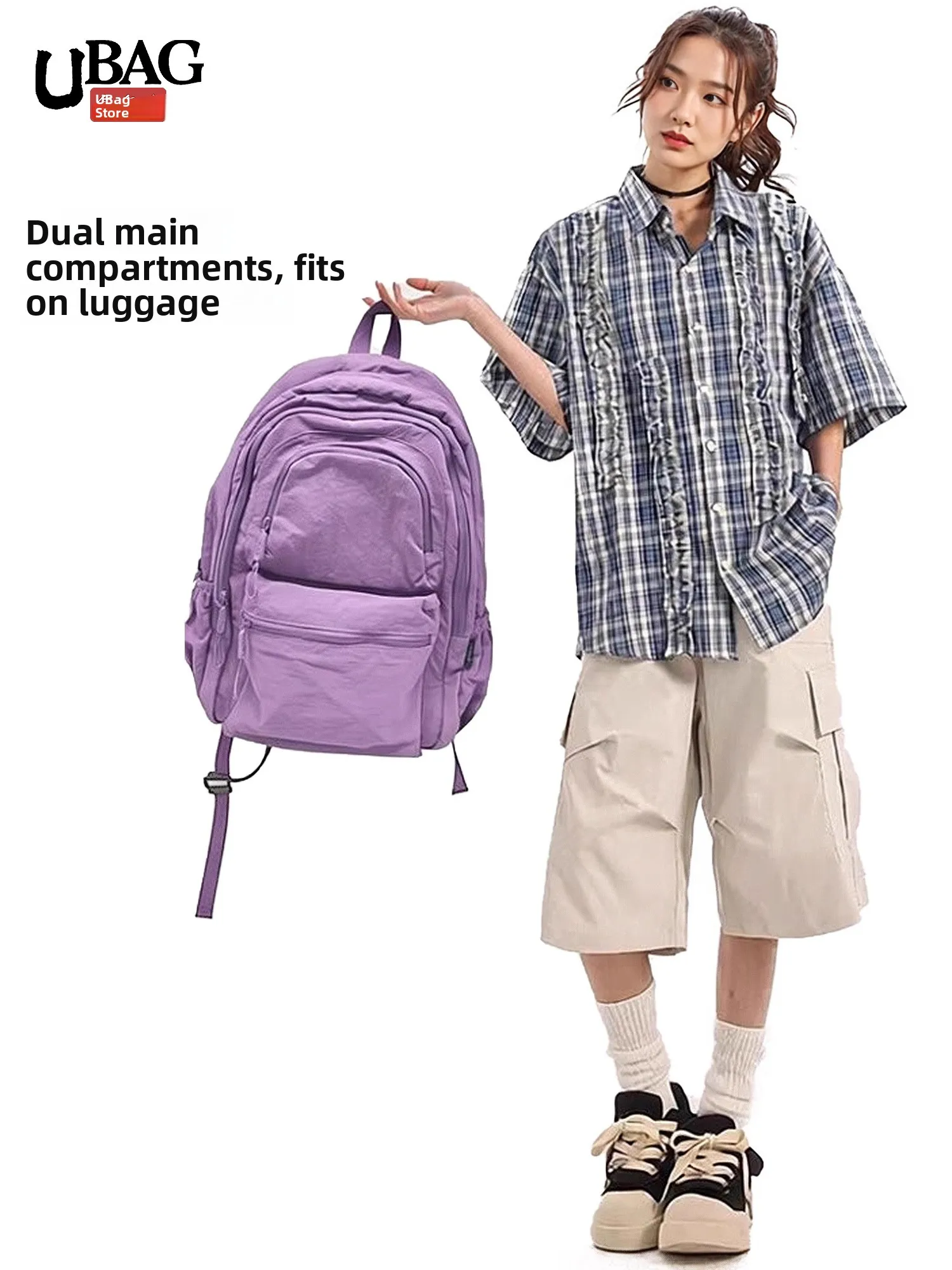 

Large Capaci Waterproof Bapa Lightweight Commuter Cuter Bag Casual ort Trip Travel Bag Student Bookbag
