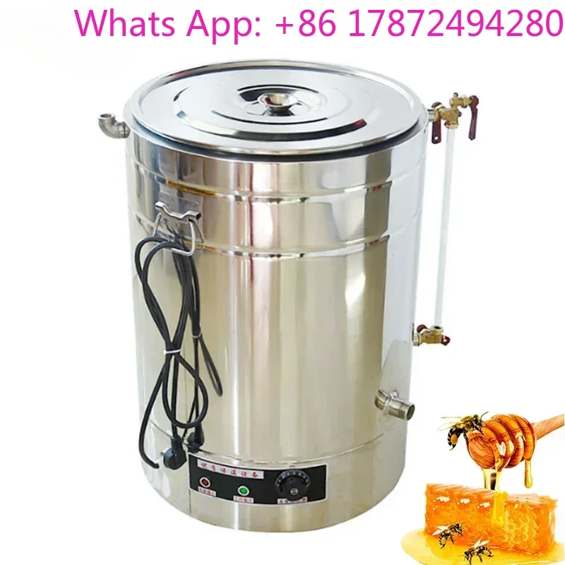 Stainless Steel Double Layer Honey Tank Beekeeping Equipment, Heated Honey Bucket for Honey Processing