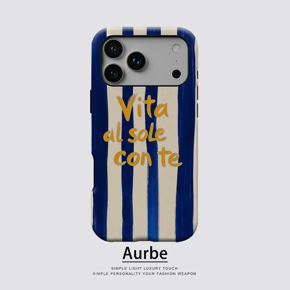 Aurbe Matte 2-in-1 Film Magsafe Hülle für iPhone 17 16 15 14 Plus 17 Pro Max Stoßfeste Hartschale Vita al sole con te Case