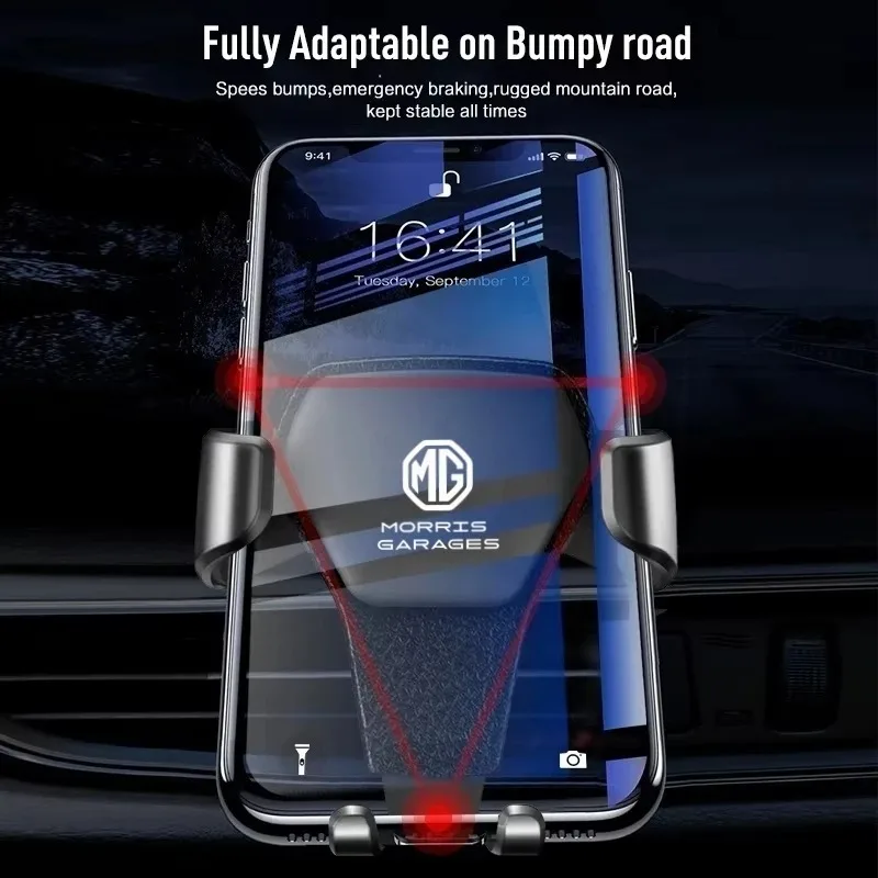 Car Phone Holder Mount Gravity Auto Lock Cradle Navigation Phone Mount For MG ZS MG4 EV MG HS MG3 MG5 EV Marvel R MG ONE MG6