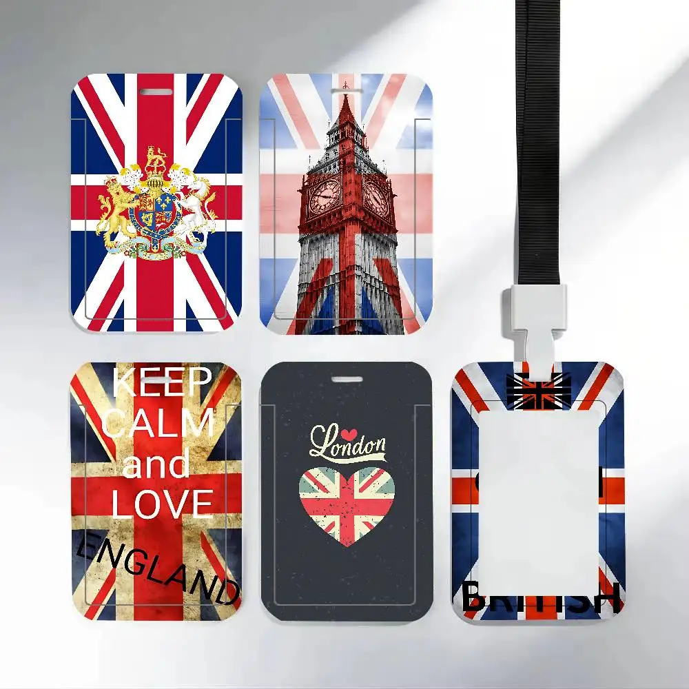 Union Jack Britische England UK Flagge Niedlicher Ausweishalter Ausweishülle PVC-Kartenetui Studenten-Arbeitskartenhalter Geschenk für Mädchen