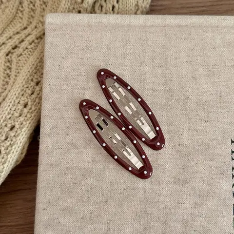 5pc Fashion Cute Simple Solid with Dot BB Hair Side Clips Retro Hairpin for Women Girls Korean Hair Accessories Ornament