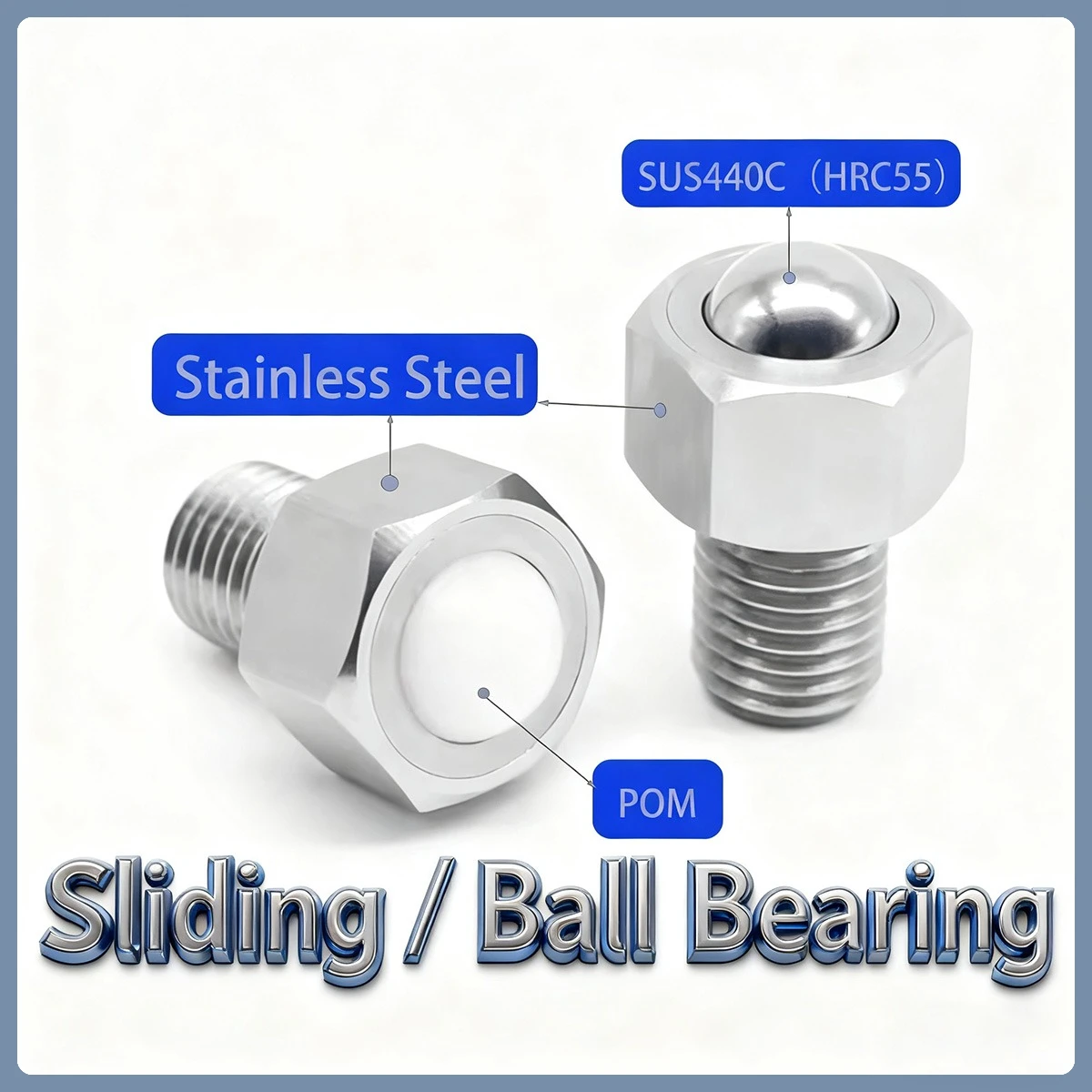 1pcs Steel balls Roller Universal Ball / ball Transfer Unit Conveyor Sliding / Balls Bearing Hexagon Bolt Universal Wheel Caster
