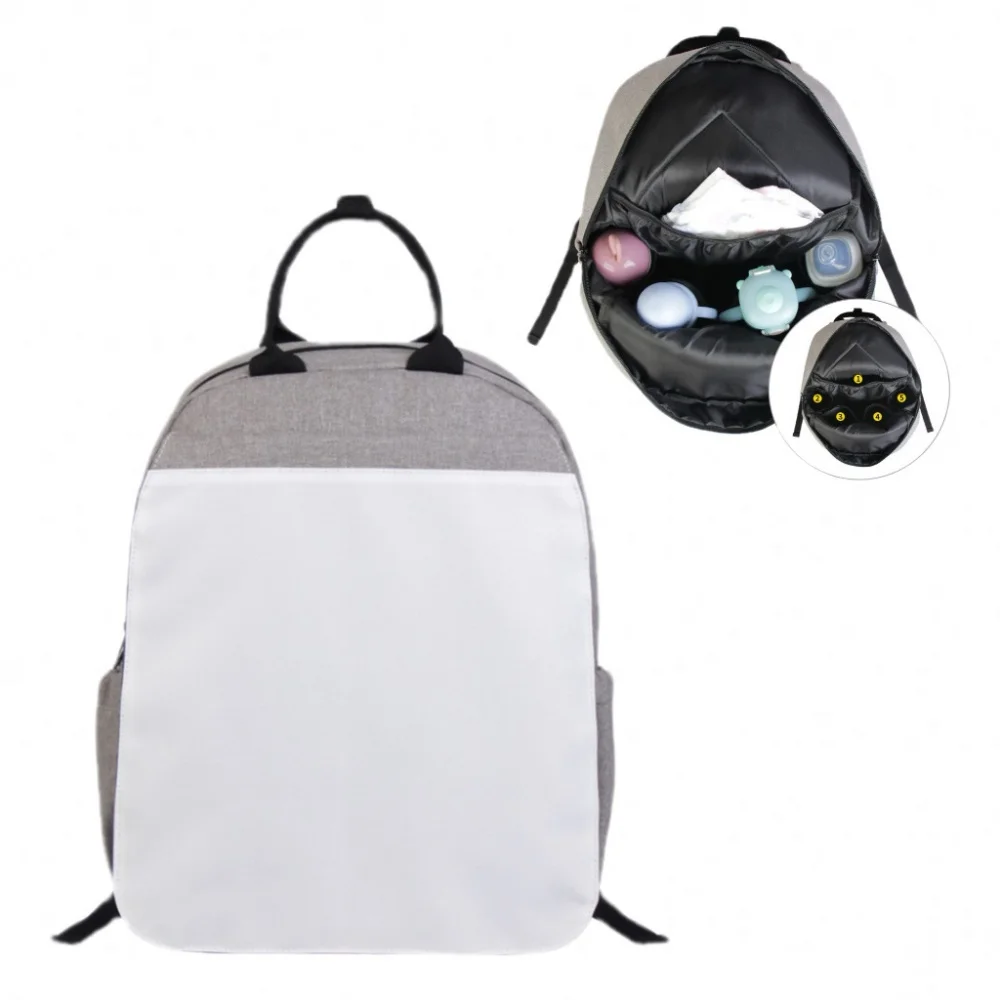 New Style Sublimation Blank Tote Bag Mommy Backpack Large Capacity Outdoor Backpack Mother And Baby Bag For Heat Transfer Print