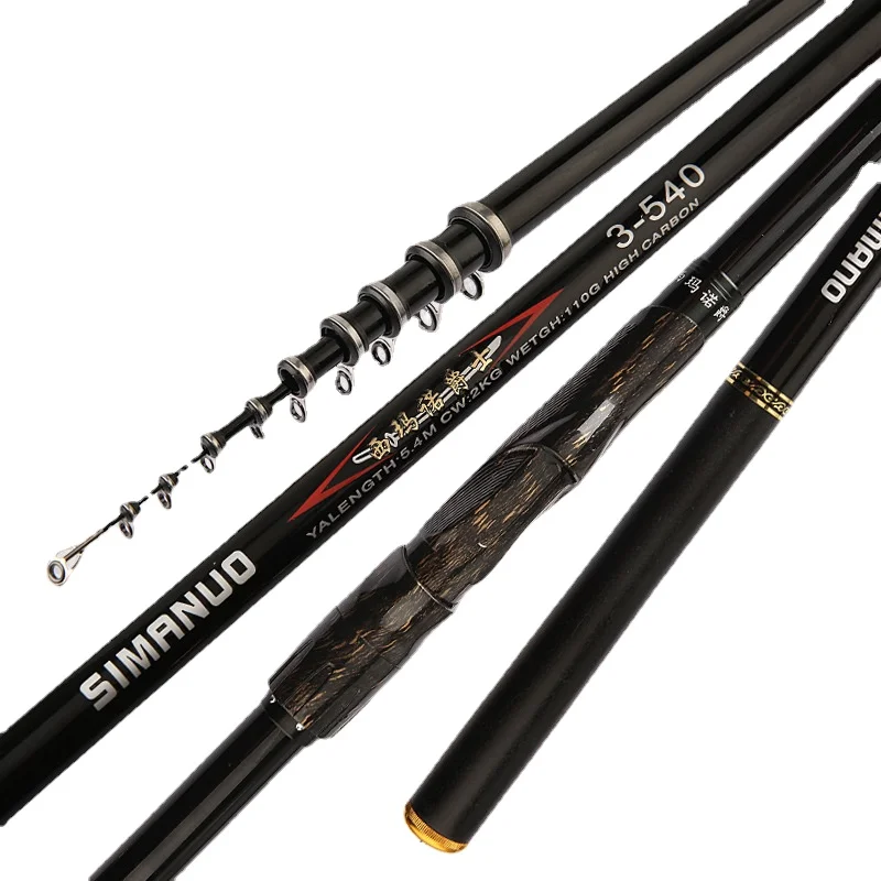 Simano-Jazz Rock Fishing Rod, Carbon Ultra Hard Sea Fishing Rod, Freshwater, Dual Purpose, Telescopic Fishing Rods, 4.5m-7.2m