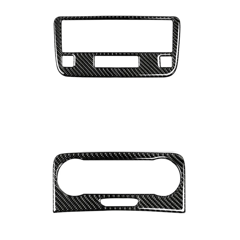 2 Pcs For Mercedes Benz GLK X204 300 260 350 250 220 2013-2015 Carbon Fiber Center Console Air Conditioner CD Frame Cover Trim