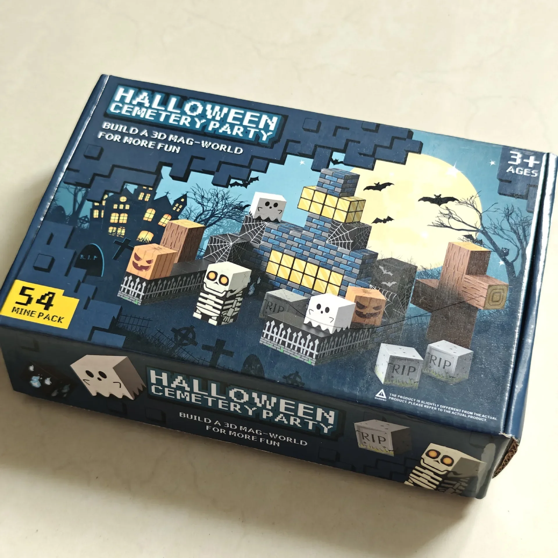 Kreskówka DIY połączenie cegły blok magnetyczny cmentarz seria imprezowa zabawki Halloween karnawał prezenty świąteczne dla dzieci