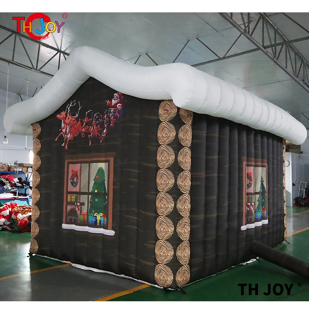 5X4M Large Santa Claus Inflatable Grotto Tent Outdoor Christmas Decorations Design